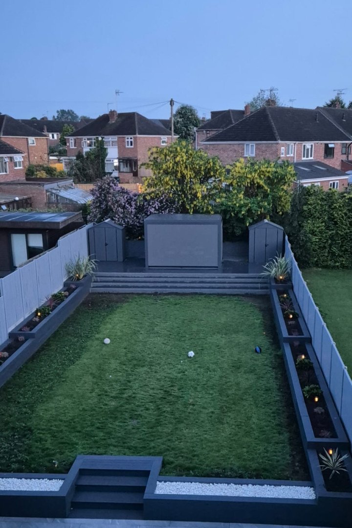 Fence, Decking and raised bed flower